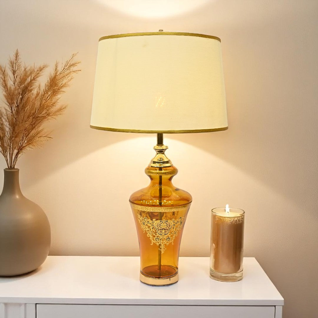 Versa Terra – Glass Versace-Inspired Side Table Lamp